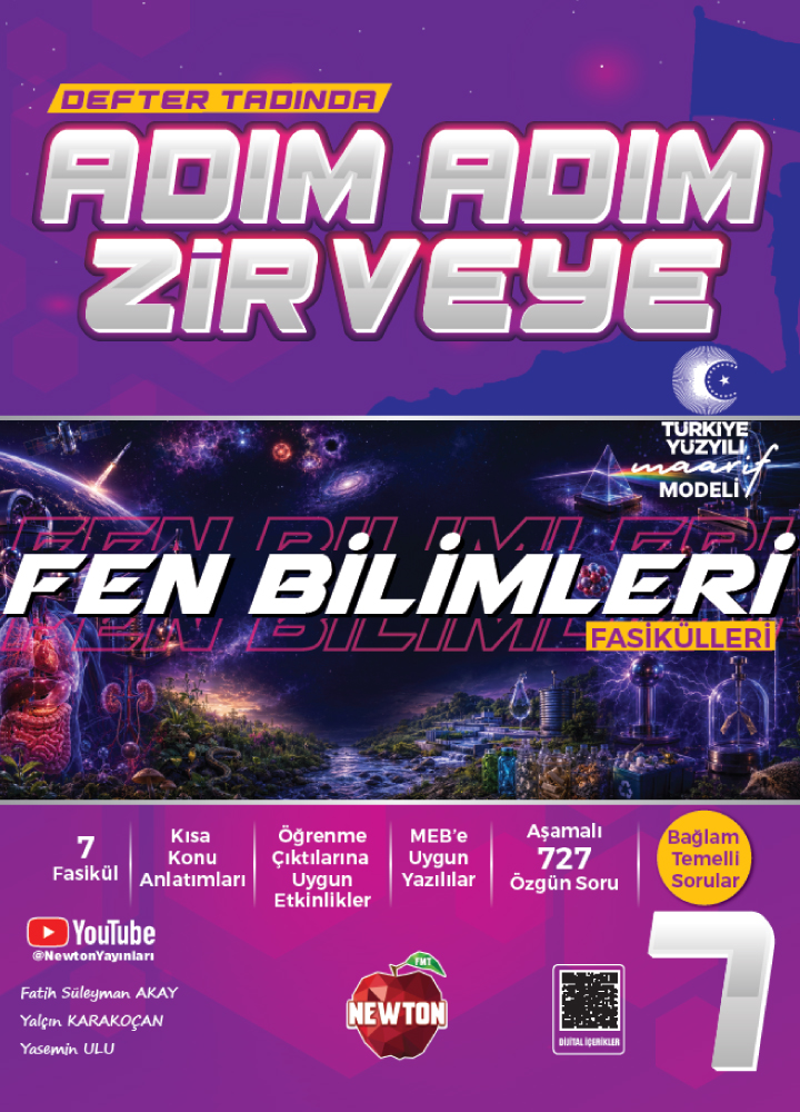 Newton-Web---Book-Covers---7-adim-adim-fen-fasikul 7. Sınıf Adım Adım Zirveye Fen Bilimleri Fasikülleri - Görsel 1