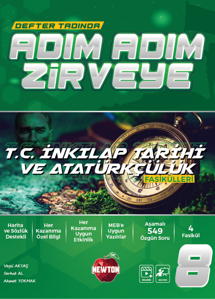 Newton-Web---Book-Covers---8-Sınıf-inkilap-fasiul 8. Sınıf Adım Adım Zirveye T.C. İnkılap Tarihi ve Atatürkçülük - Konu Anlatımlı Soru Bankası Fasikülleri - Görsel 1
